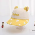 Sonnenhut für Babys im japanischen Stil mit 3D-Ohren und gepunkteter Krempe in Gelb - Baby (1-3 Jahre) / Gelb (NICE)