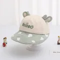 Cappellino da sole beige per neonato con orecchie e tesa a pois per protezione estiva - Neonato (1-3 Anni) / NICE Verde Chiaro