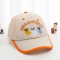 Kids breathable mesh baseball cap with cartoon bears and orange trim in beige - Toddler (Adjustable) / Orange