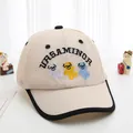 Kids breathable mesh baseball cap in cream with cartoon bears and URSAMINOR embroidery - Toddler (Adjustable) / Black