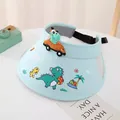 Dettaglio visiera parasole blu per bambini con dinosauro 3D e stampa Rex cartoon - Bambini / Azzurro