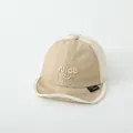 Detail der khakifarbene Mesh-Mütze mit Nice-Stickerei und Smiley für Babys - Kleinkindgröße / Khaki