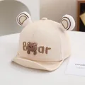 Gorra de malla beige para bebé con lindas orejas de oso 3D y bordado de Bear - 46-48 cm / Estilo 2 / Beige