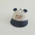 Niedlicher Baby-Sonnenhut mit Denim-Ohren und atmungsaktivem beige Netz für den Sommer - 1 bis 4 Jahre (48-50) / Dunkelblau Denim
