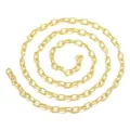 Detailed view of golden textured oval link chain for DIY jewelry making and accessories - Textured Oval Link (B33-0102)