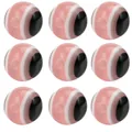 Macro detail of 8mm pink evil eye resin beads with smooth surface and drill holes - 50 Pieces (8mm) / Pink Evil Eye