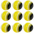 Vue détaillée de perles oeil maléfique en résine jaune de 8mm pour bijoux DIY - 50 Pièces (8mm) / Mauvais Œil Jaune