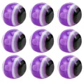 Vue macro de perles mauvais œil en résine violette de 8mm pour la création de bijoux - 50 Pièces (8mm) / Mauvais Œil Violet