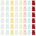 Colorful resin bear charms in 8 colors for DIY crafts and slime accessories - Mixed Color Bears