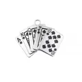 Hip hop style royal flush poker card pendant necklace in vintage silver finish alloy - Black Poker Card Alloy Pendant