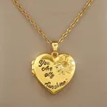 Pendentif coeur doré avec tournesol et gravure 'You Are My Sunshine' - Or (XL2548)