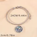 Perlenarmband in Silber mit rundem Libellenanhänger und schillernder Perlmutt-Einlage - Libelle Abalone Muschel Anhänger Stil (B2197) / Silber