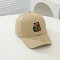 Gorra de béisbol caqui para niños con bordado de animal de dibujos animados delante - Niños (3-8 años) / Caqui