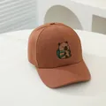 Gorra de béisbol marrón para niños con lindo bordado de carpincho en el panel frontal - Niños (3-8 años) / Café