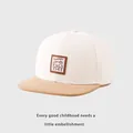 Detalle del parche del oso Lucky y paneles de algodón de la gorra para niños - 50-54cm / Beige