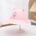 Detail of pink toddler sun hat with ice cream embroidery and cute 3D topping - Baby 2-5 Years 50-52CM / Pink