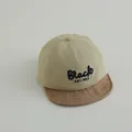 Détail de la casquette bébé avec broderie Black EST. 1983 et visière en paille tressée - 45-48cm (0-3 Ans) / Kaki