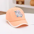 Detalle de la gorra rosa para niños con bordado de unicornio y tejido transpirable - Niños / Naranja