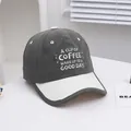 Close-up of COFFEE embroidery and premium stitching on two-tone kids baseball cap - Kids 3-10 Years 50-54CM / Army Green