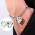 Bracelet médaillon cœur argenté avec symbole infini et gravure You are my sunshine - Style de Médaillon Cœur Infini (B2849)