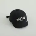 Kids denim baseball cap with Boston 1630 embroidery in navy blue cotton fabric - BOSTON Blue