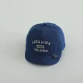 Navy blue denim baby baseball cap with white Catalina 1983 embroidery and soft brim - 1983 Denim Blue