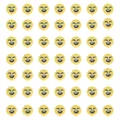 Πίνακας 7x7 με κίτρινες χάντρες smiley face για χειροποίητα κοσμήματα DIY και κατασκευές - Στυλ Έκφρασης Γέλιου / Συσκευασία 50 τεμαχίων (10mm) / Κίτρινο