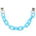 Sky blue matte acrylic chain with silver magnetic buckles for shoe decoration or charms - Blue (Small)