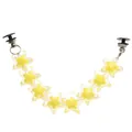 Acrylic star chain charms for clogs with yellow inner cores and silver rings - Chain Shoe Charm (4772-L0202) / Yellow Jelly Star