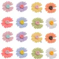 16-piece set of colorful resin daisy charms for DIY shoes, bracelets and craft accessories - Mixed Color Notched Daisy