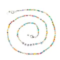 Dettaglio catenella per occhiali con perline colorate, lettere HAPPY e fermagli in metallo - Occhio Happy Perline Multicolore
