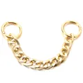 Golden acrylic chain for clog sandals with matte metal texture and spring clasps - KC Gold Striped Chain / KC Gold