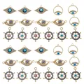 Mélange de breloques Mauvais Œil et gouvernail en alliage d'or pour la création de bijoux - Pendentifs Oeil Styles Mixtes Base Dorée