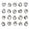 Set of 20 clear glass rhinestones in varied shapes with silver metal claw for shoe DIY - Geometric Rhinestone Style / White