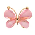 Pink acrylic glitter butterfly shoe charm with champagne gold metal frame for DIY clogs - Pink Rhinestone Butterfly Alloy Accessories