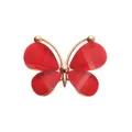 Detail of red acrylic butterfly charm with gold metal frame for garden shoe decoration - Red Rhinestone Butterfly Alloy Accessories