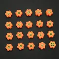 Perles DIY en forme de fleur orange avec smiley pour la création de bijoux artisanaux - 10mm (50 Pièces/Paquet) / Orange