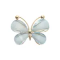 Detail of light blue butterfly shoe charm with gold metal frame and glittery wings - Light Blue Rhinestone Butterfly Alloy Accessories