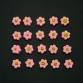 Perles en pâte polymère fleur rose visage sourire pour création de bijoux DIY - 10mm (50 Pièces/Paquet) / Rose