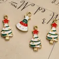 Détails de pendentifs de Noël en émail et alliage pour la création de bijoux DIY - Style Sapin de Noël Étoile Rouge