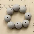 Detail of 15mm grey matte silicone round beads for DIY jewelry and beaded bracelets - 10 Pieces/Pack (15mm) / Gray