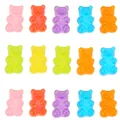 Colorful resin gummy bear charms in assorted transparent candy colors for DIY jewelry making - Multicolor Transparent Bear / 10 Pieces/Pack (14*20mm)