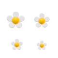 Charmantes fleurs blanches en résine à cinq pétales pour chaussures et DIY - Patchwork Blanc Jaune