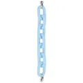 Lichtblauwe hars telefoonketting met matte afwerking en zilveren metalen haken - Blauw
