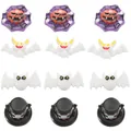 12-piece Halloween DIY resin charms set with bats, spiders and skulls for crafts - Bat Spider Web Hat Styles