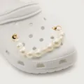 Cadena de perlas blancas para decorar zapatos con anillos dorados para zuecos de resina - Cadena Con Perlas Graduadas