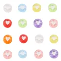 7mm colorful resin heart beads for DIY jewelry making in various candy colors - Heart Pattern / 100 Pieces (7mm) / Transparent Colorful