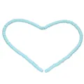 Detailed view of light blue 6mm Heishi clay beads arranged in a creative heart shape - 6mm (Approx. 330-350 Pcs/Strand) / Light Blue