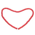 Vibrant red polymer clay heishi beads arranged in a heart shape for DIY jewelry crafting - 6mm (Approx. 330-350 Pcs/Strand) / Red