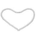 Macro view of white heishi clay beads arranged in a heart shape for jewelry making - 6mm (Approx. 330-350 Pcs/Strand) / Gray